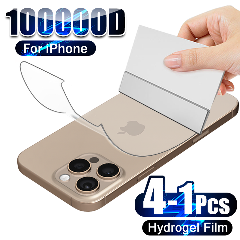 Tech Accessories Apple - 4-1 قطعة فيلم هيدروجيل خلفي آيفون