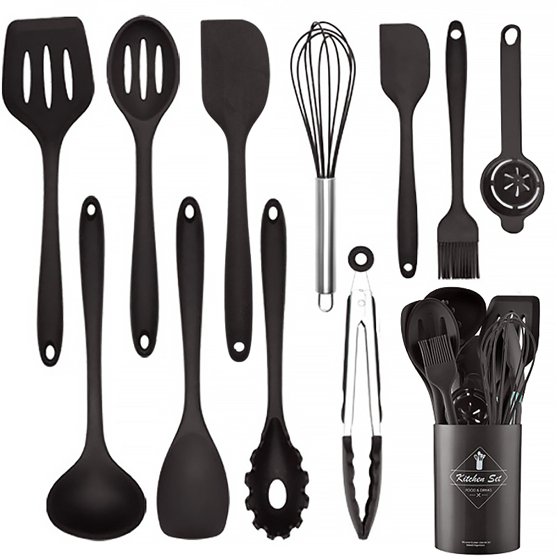 Hi Tech Kitchen Accessories - 12 قطعة سيليكون أواني الطبخ غير